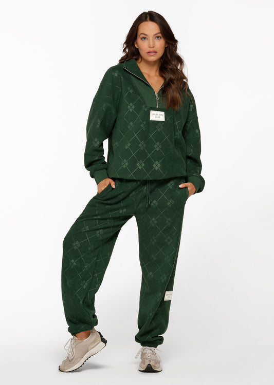 Lorna Jane Clubhouse Polar Fleece Trackpants - Dark Green