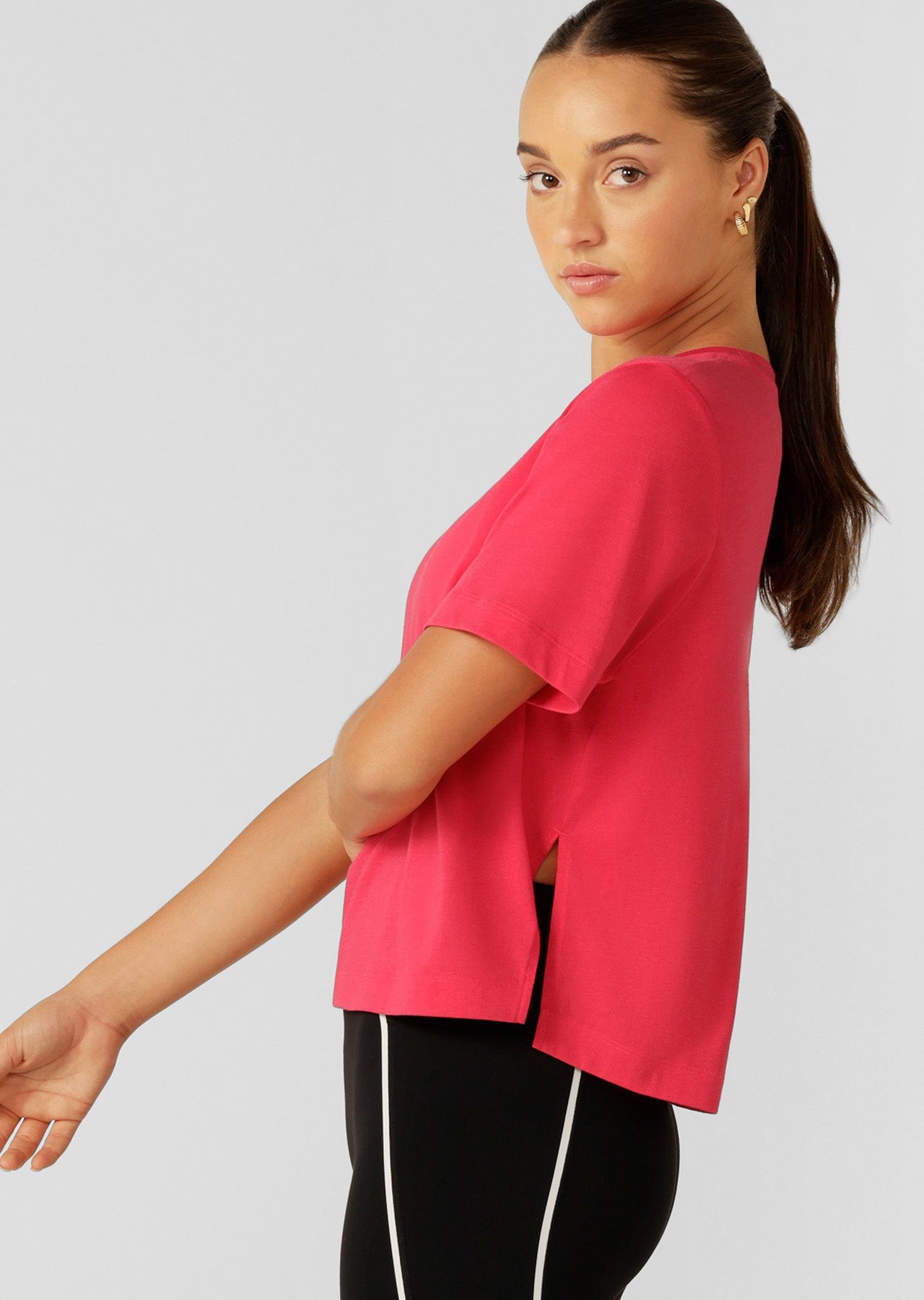 Lorna Jane Electric Energy Tee - Neon Raspberry