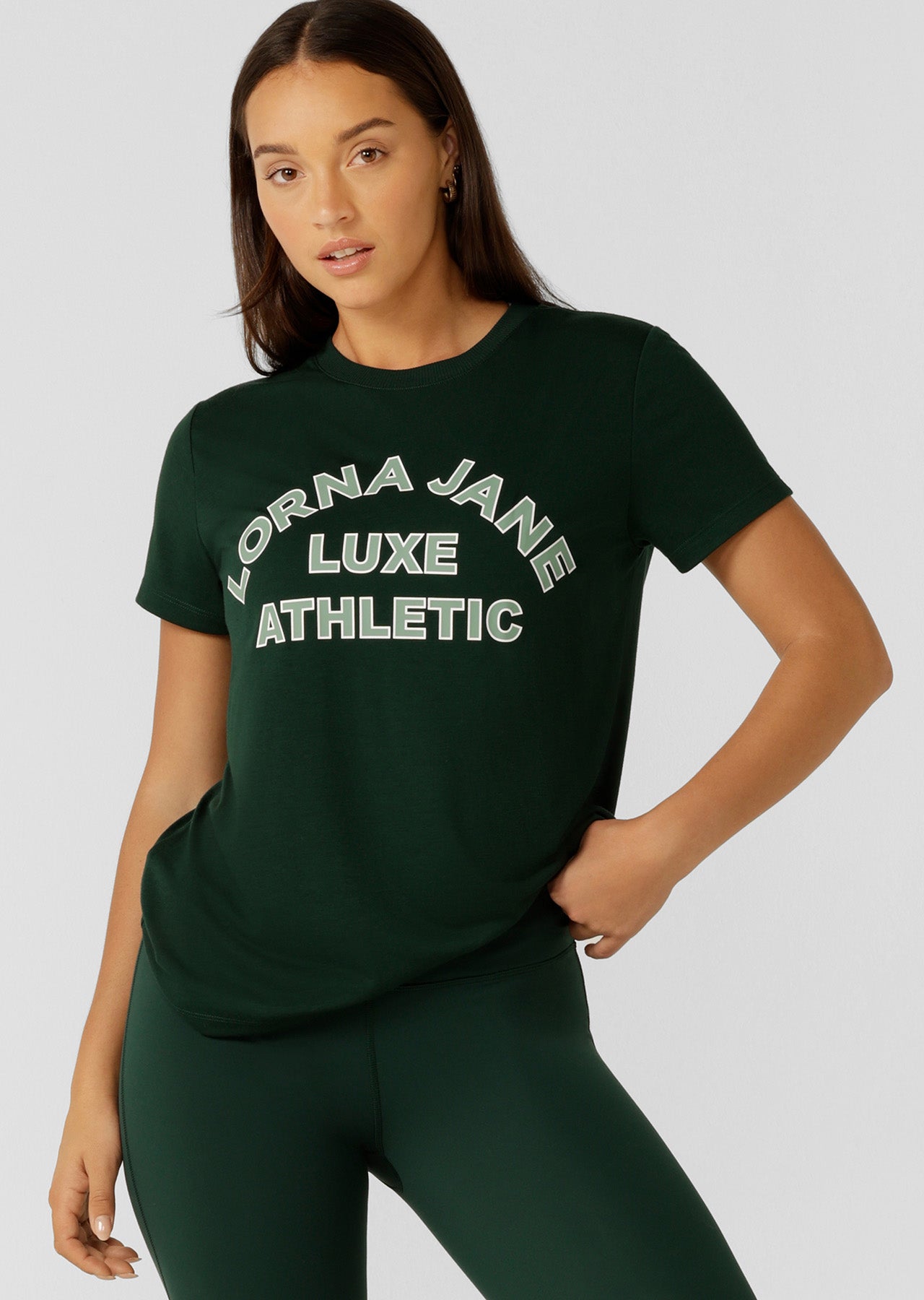 Lorna Jane Lotus Limited Edition Tee - Dark Green