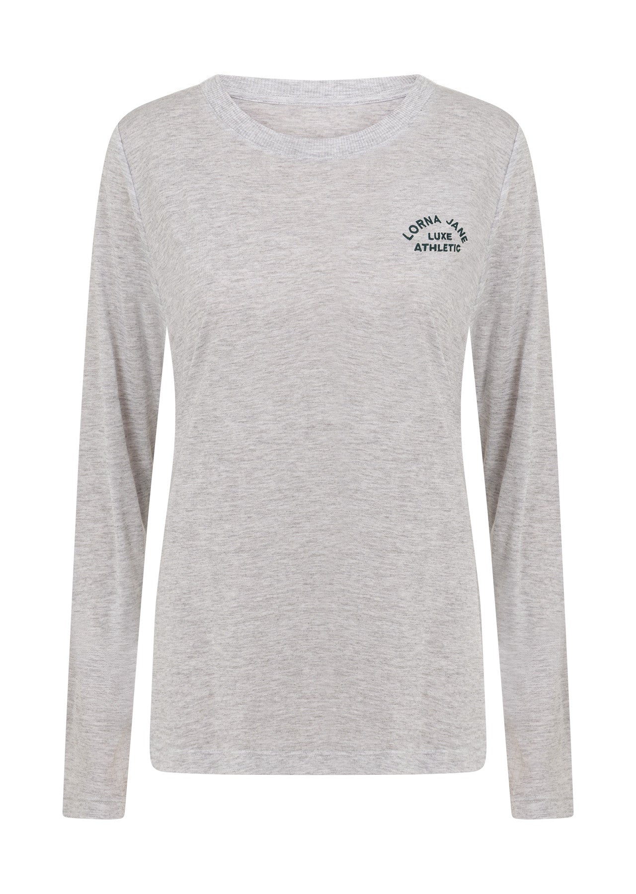 Lorna Jane Lotus Limited Edition Long Sleeve Top - Light Grey Marl