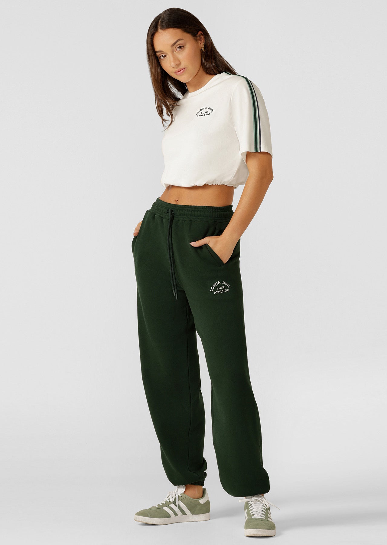 Lorna Jane Lotus Limited Edition Track Pants - Dark Green