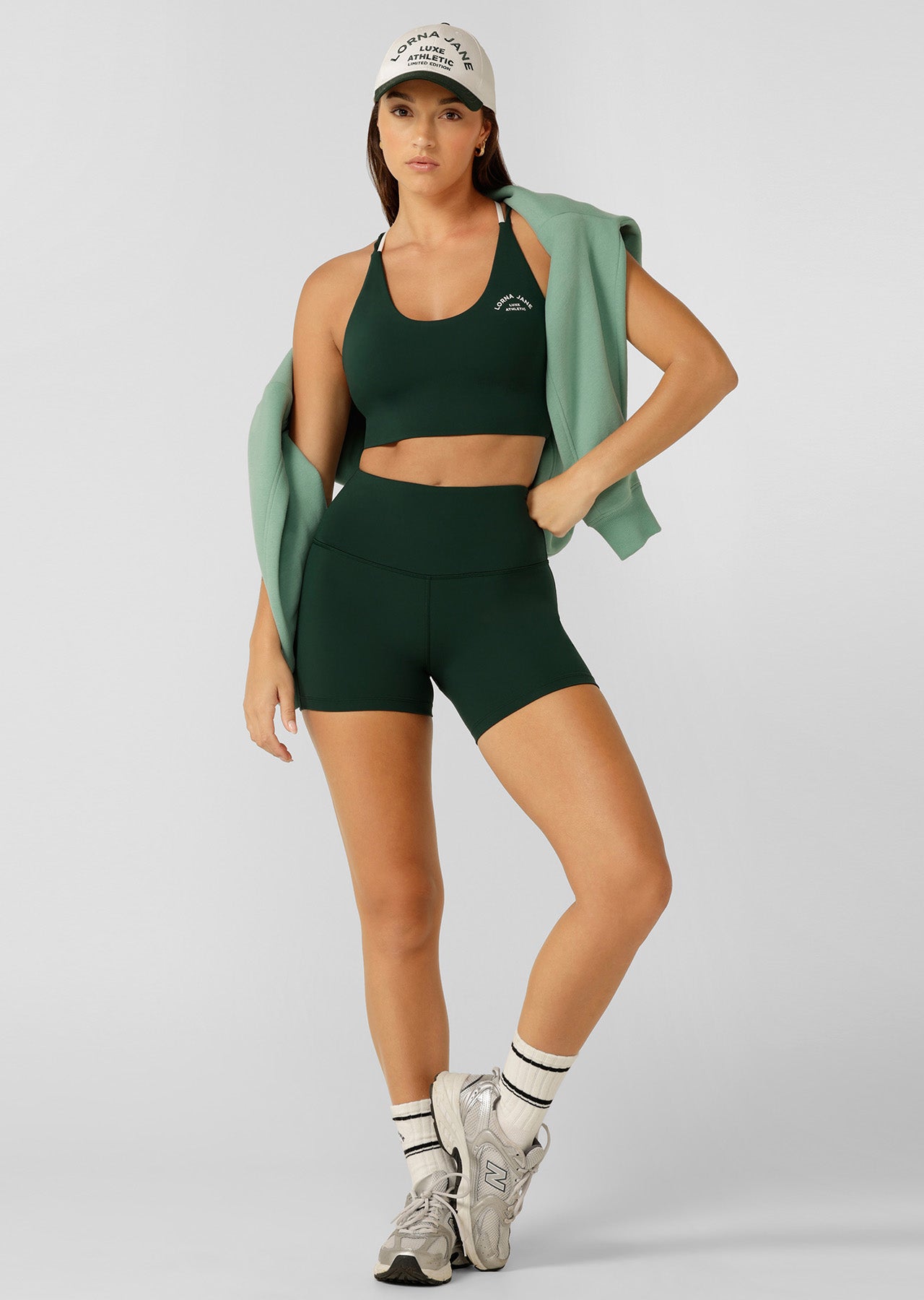 Lorna Jane Lotus Limited Edition Bra Tank Combo - Dark Green