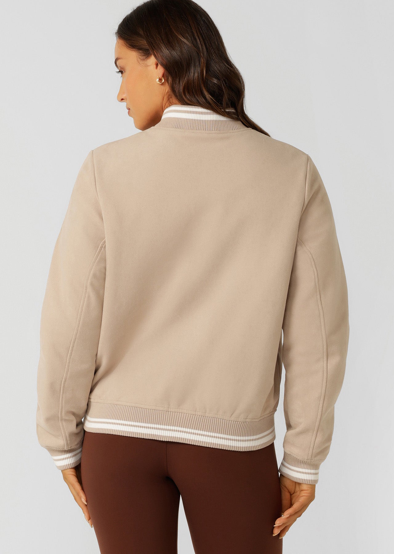 Lorna Jane Heritage Bomber Jacket - Light Oxford Tan