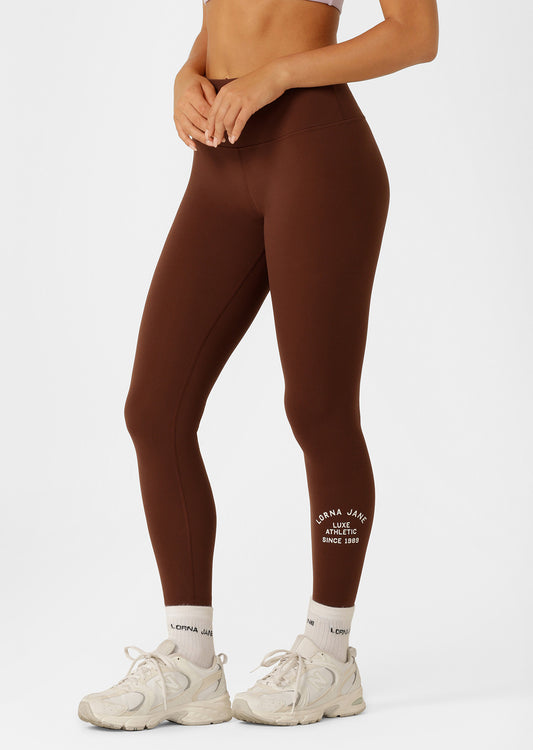 Lorna Jane Limited Edition Lotus Full Length Leggings - Truffle