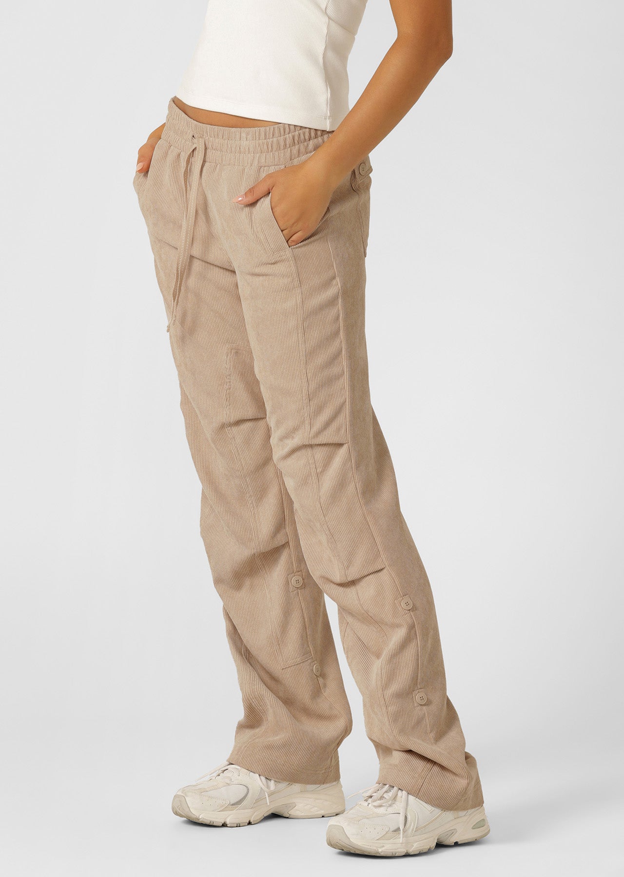 Lorna Jane Limited Edition Cord Flashdance Pants - Light Oxford Tan