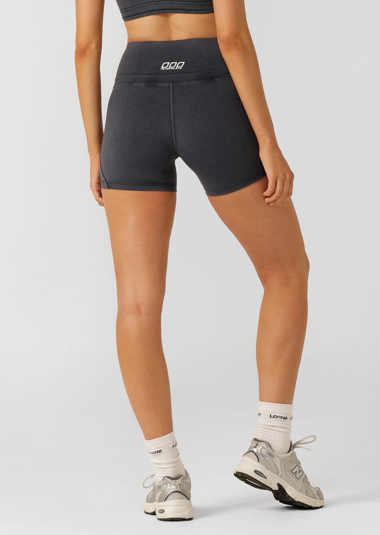 Lorna Jane Fade Out Washed 12cm Bike Shorts - Washed Black