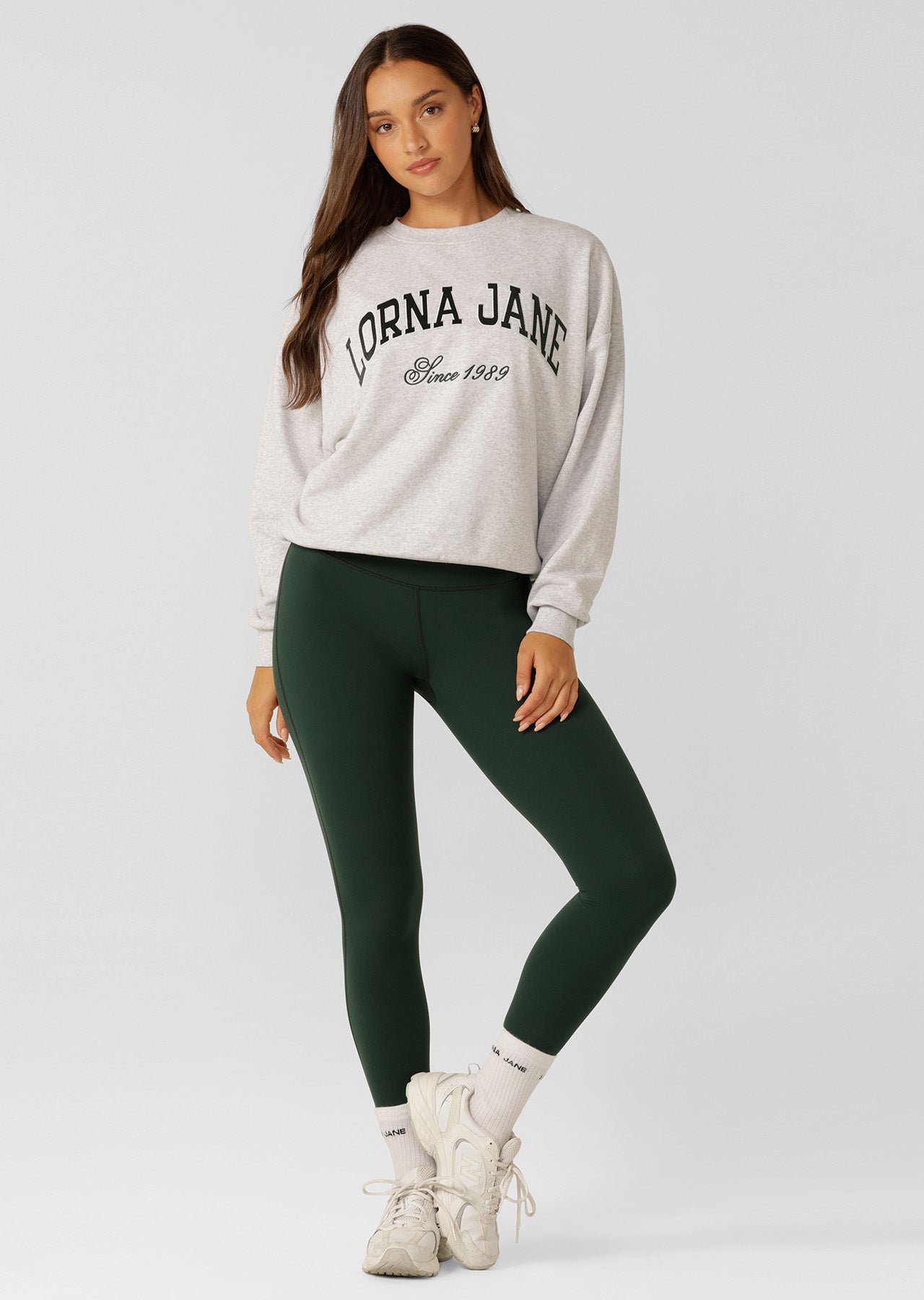 Lorna Jane New Sport Sweatshirt - Light Grey Marl