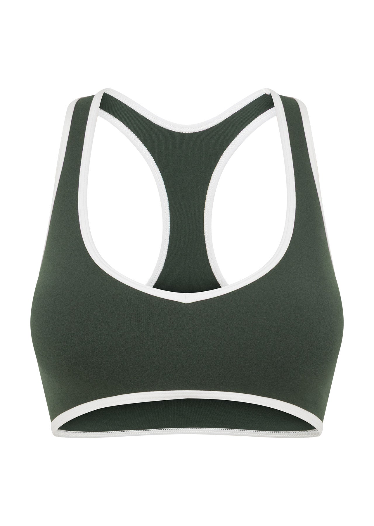 Lorna Jane Retro Sport All Day Sports Bra - Fig Green