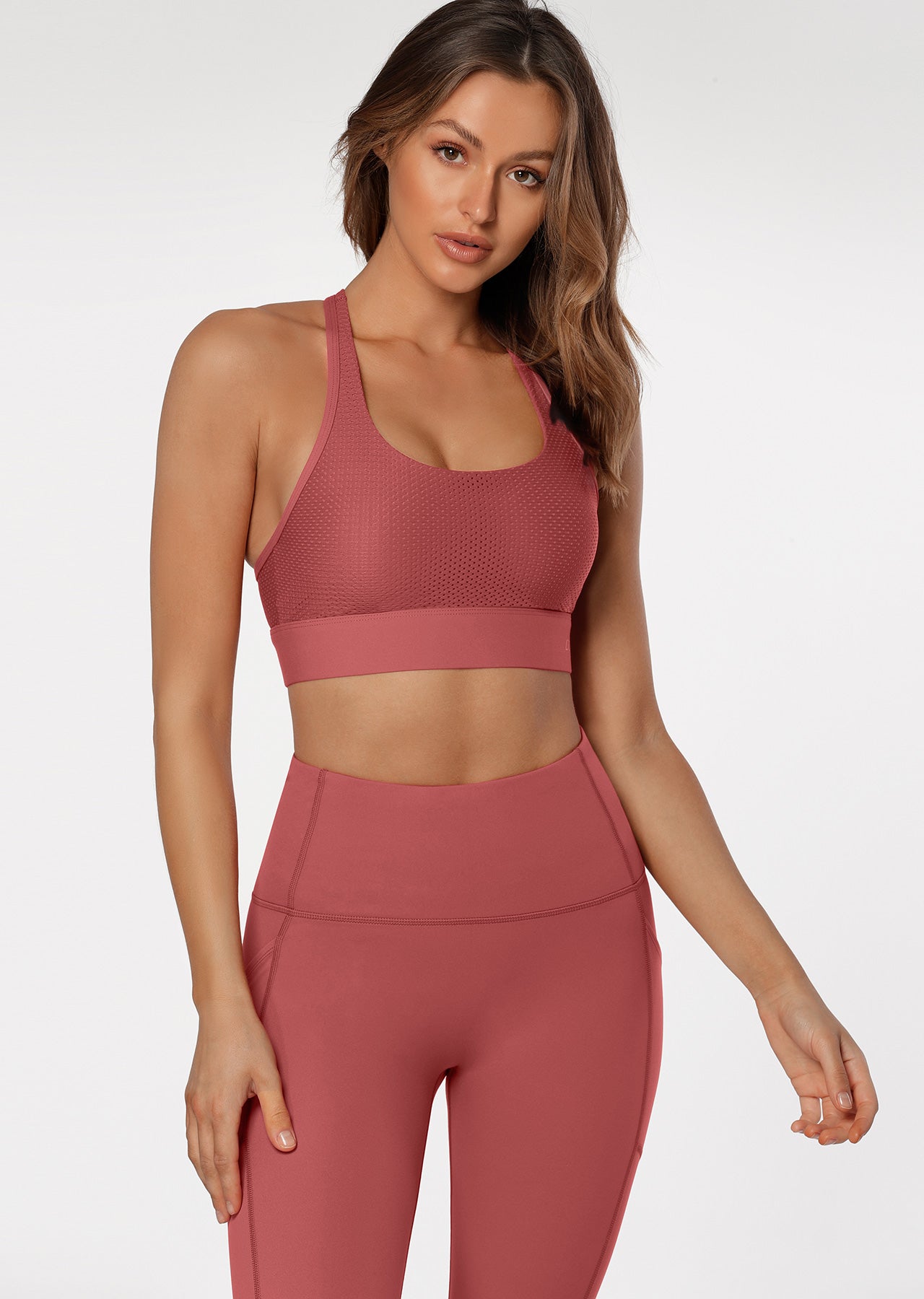 Lorna Jane Compress & Compact Sports Bra - Earth