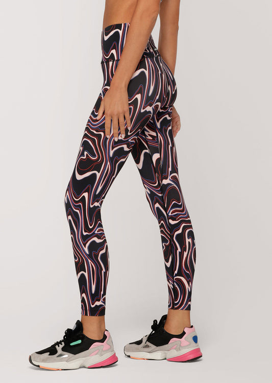 Lorna Jane Meta Luminous Pocket Ankle Biter Leggings - Aurora Print