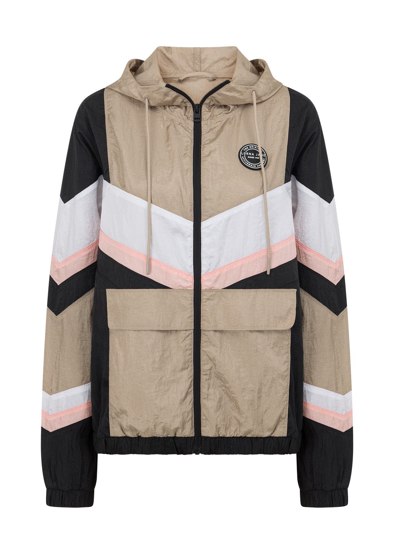 Lorna Jane Get Physical Colourblock Active Jacket - Dark Off White Multi
