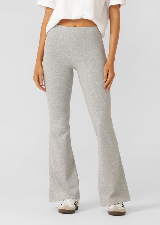 Lorna Jane True Comfort Flared Leggings - Grey Marl