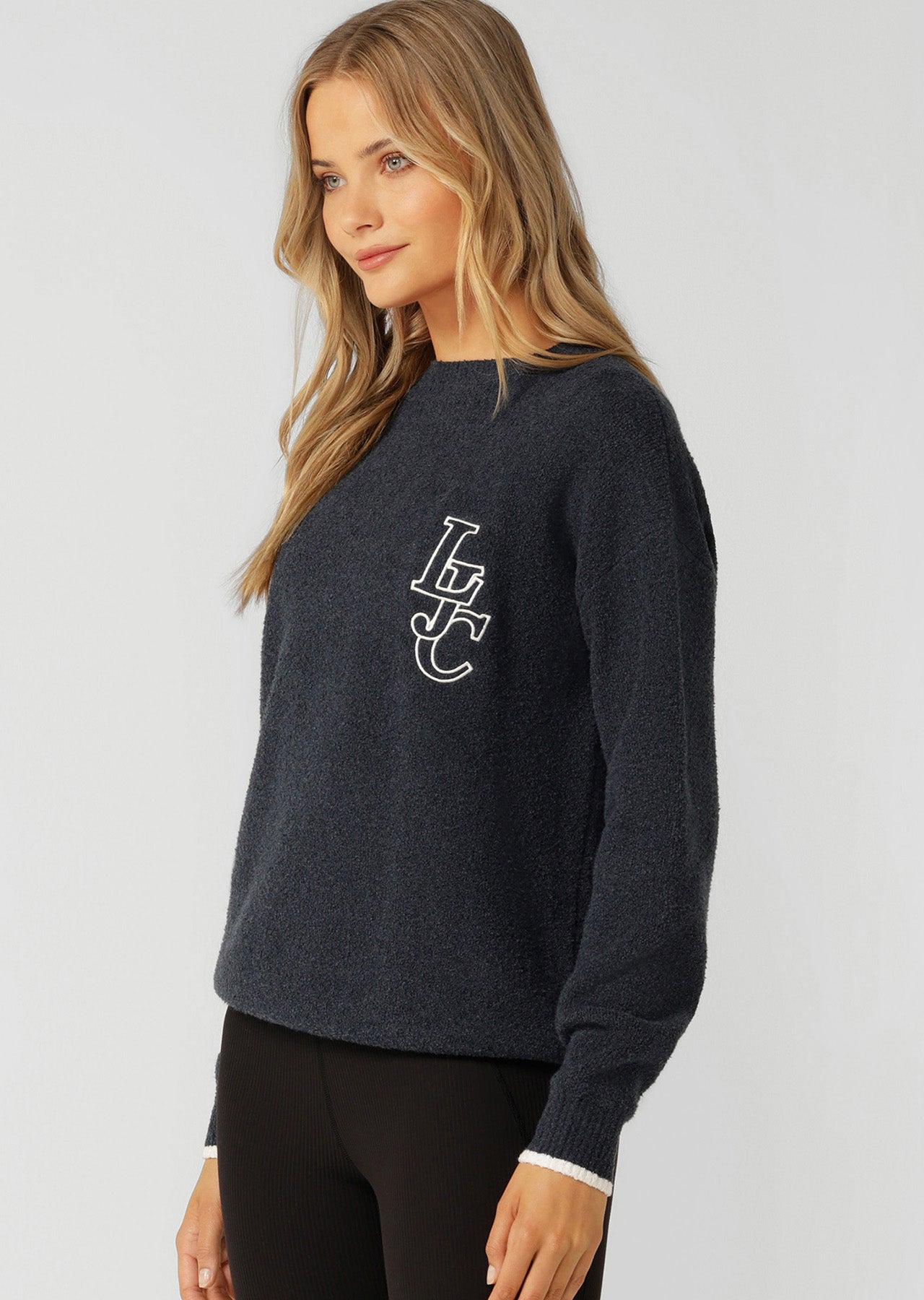 Lorna Jane LJC Boucle Knit Jumper - Platinum Navy