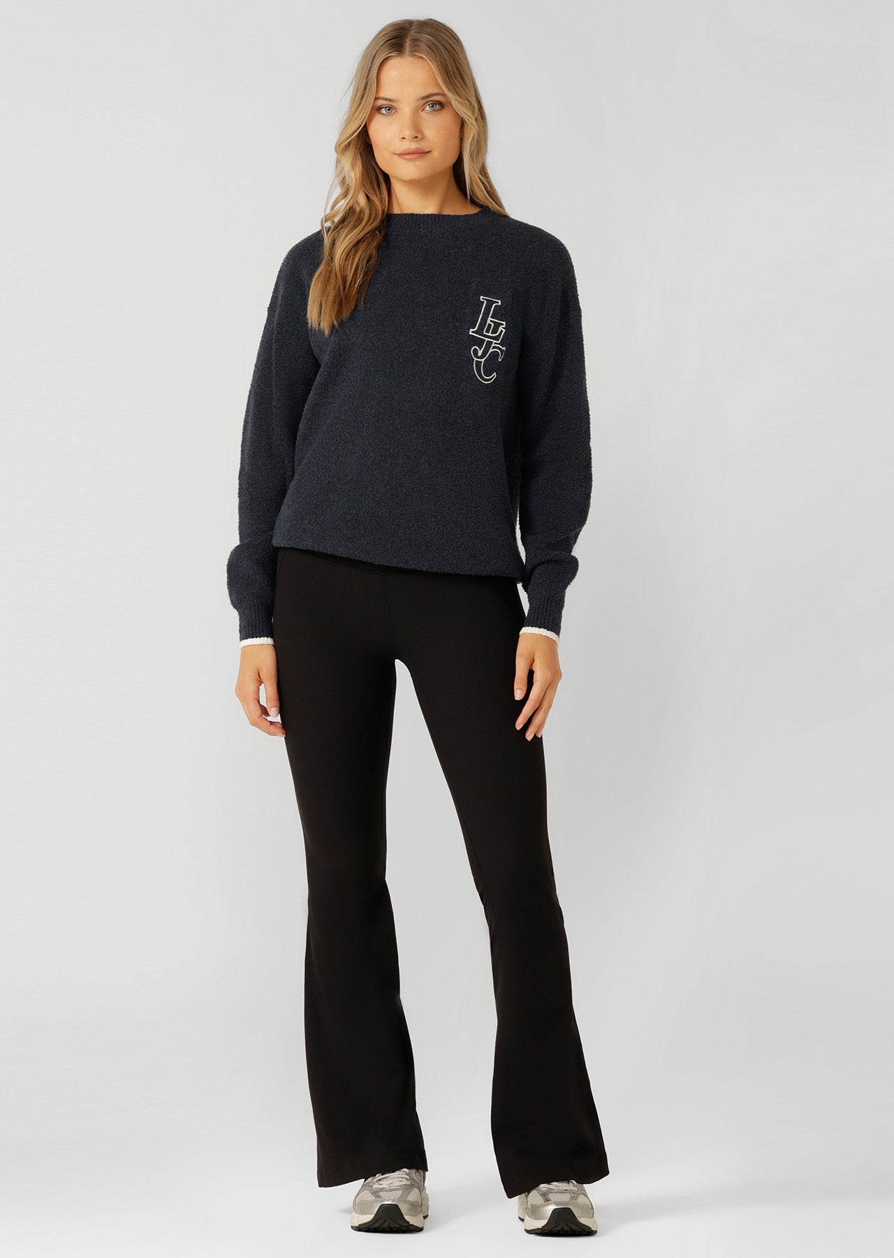 Lorna Jane LJC Boucle Knit Jumper - Platinum Navy