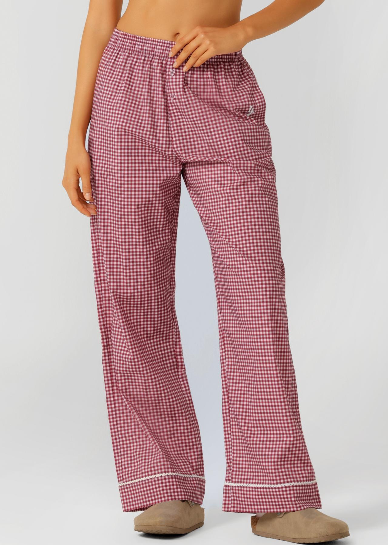 Lorna Jane Sweet Escape Lounge Pants - Berry Sweet Check