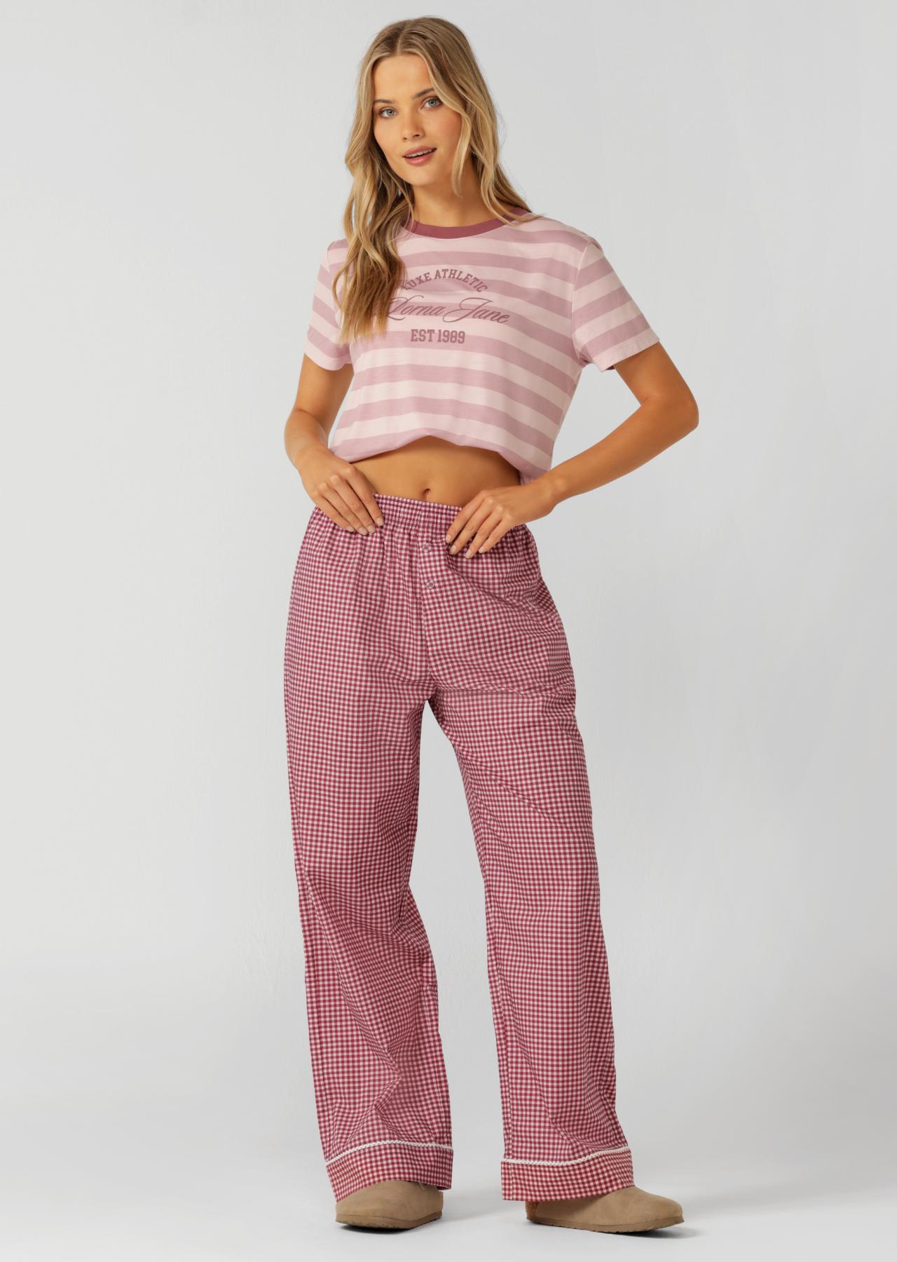 Lorna Jane Sweet Escape Lounge Pants - Berry Sweet Check