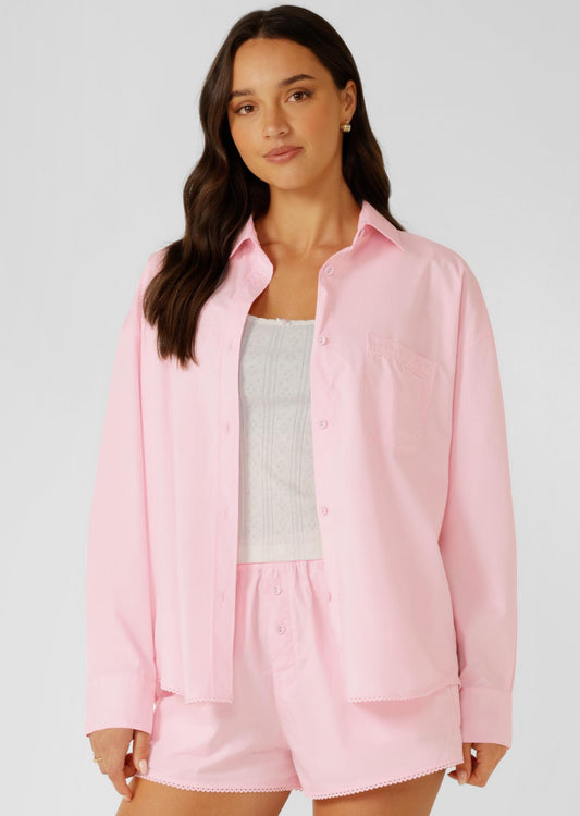 Lorna Jane Sweet Escape Lounge Shirt - Strawberry Milk
