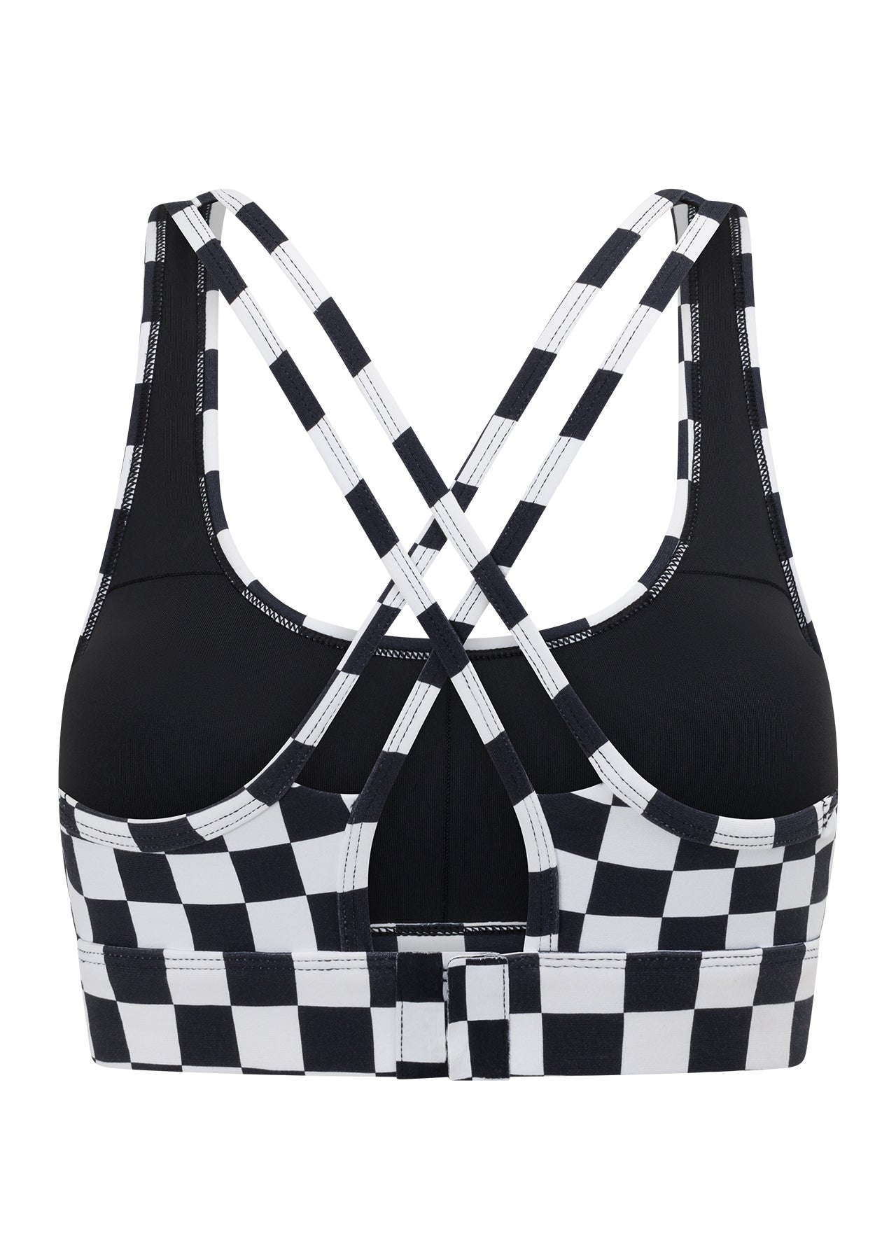 Lorna Jane Speedway Excel Sports Bra - Black Checkerboard Print