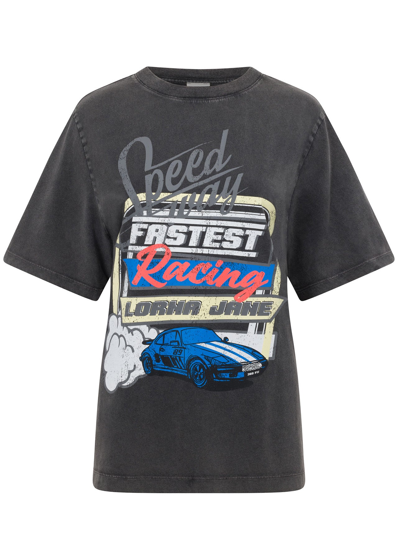 Lorna Jane Speedway Relaxed Tee - Washed Black