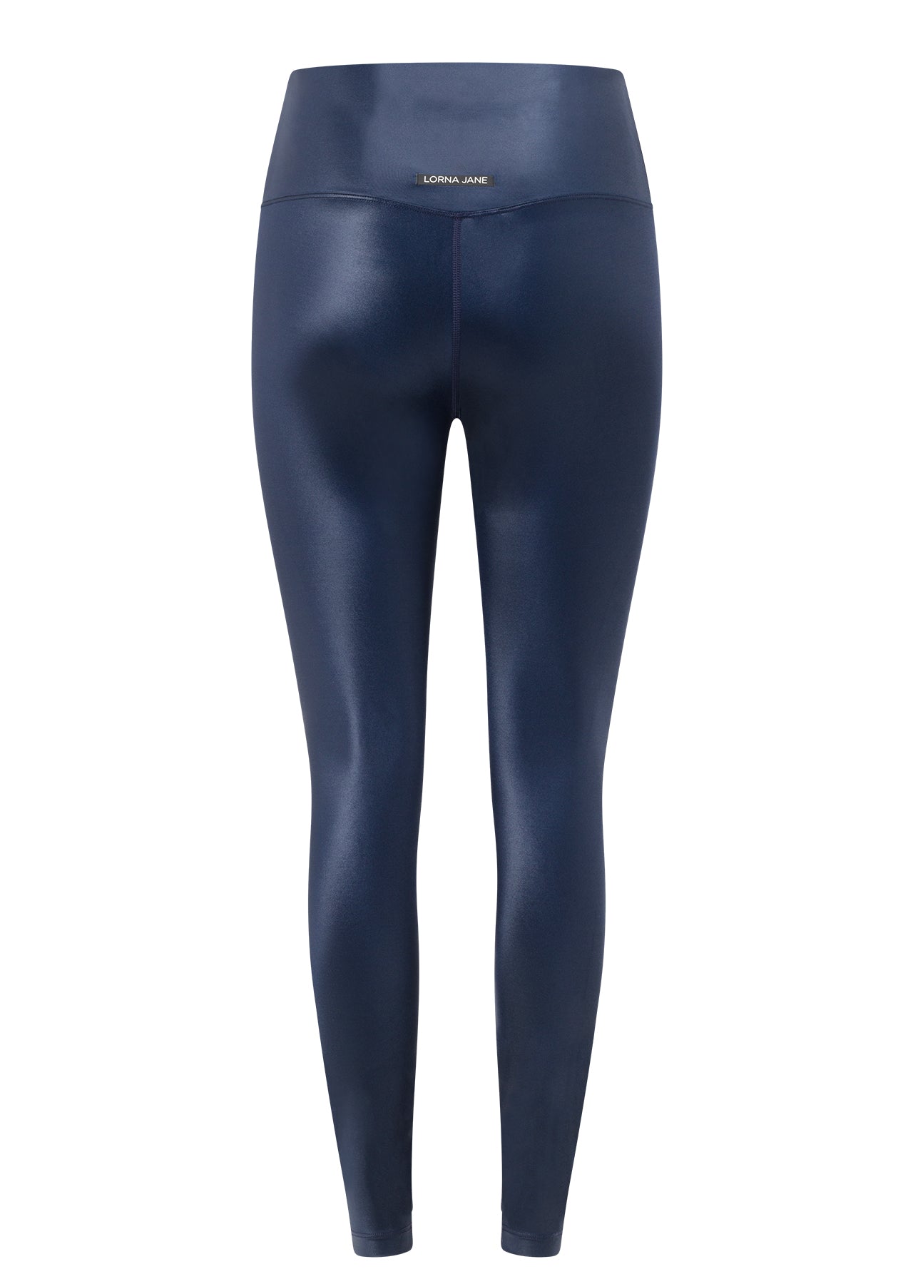 Lorna Jane Wet Look  Full Length Leggings - French Navy