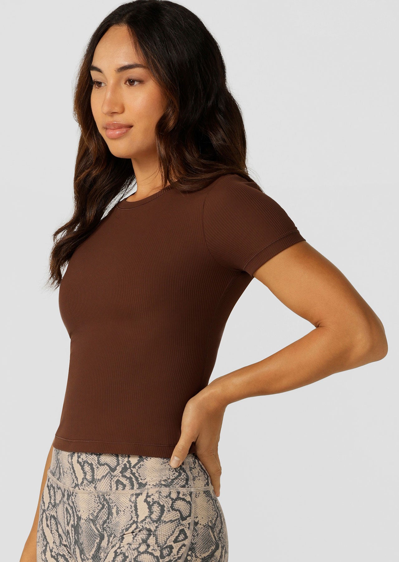 Lorna Jane Ultimate Comfort Rib T-Shirt - Espresso