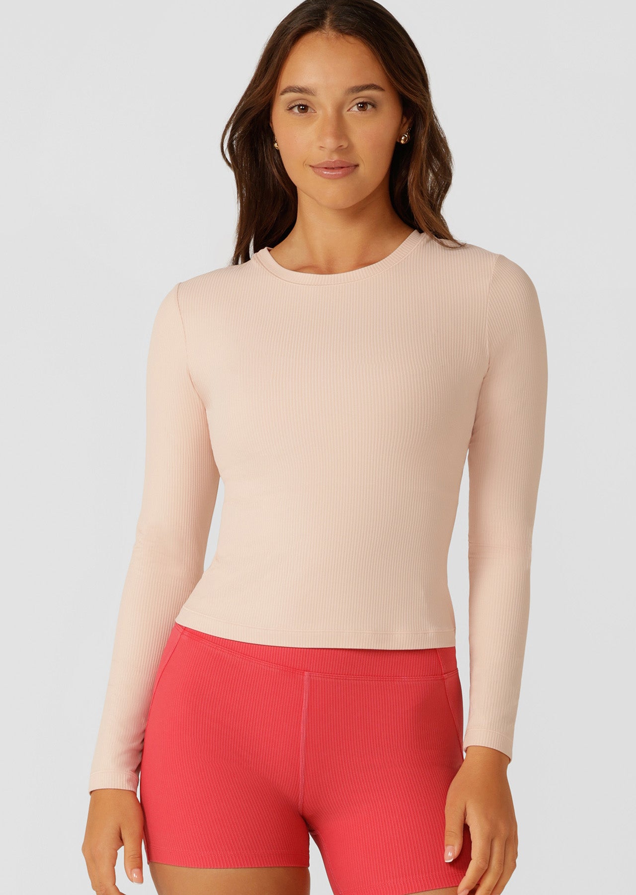 Lorna Jane Ultimate Comfort Long Sleeve Rib Top - Dark Dusty Pink
