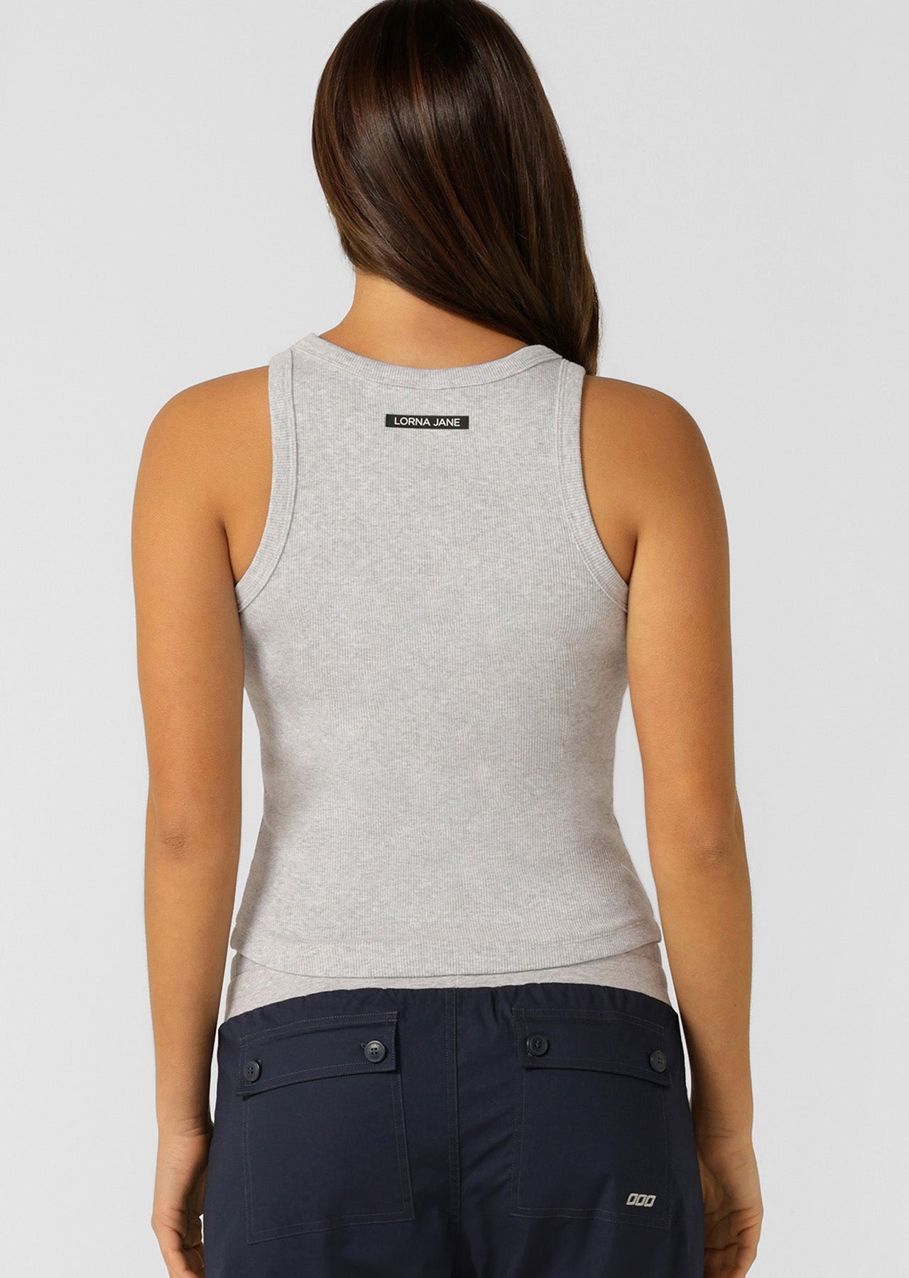 Lorna Jane LJ Basics Rib Tank - Light Grey Marl