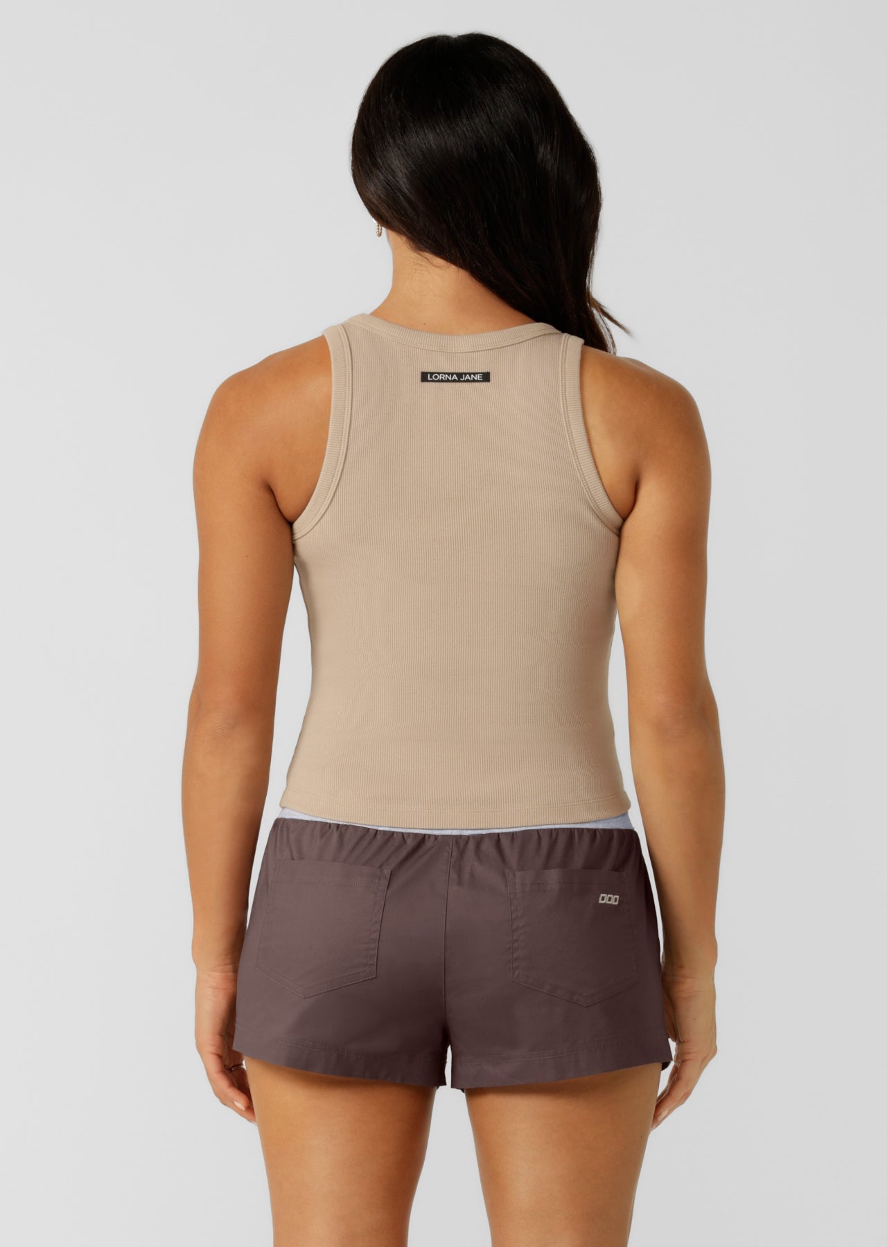 Lorna Jane LJ Basics Rib Tank - Latte