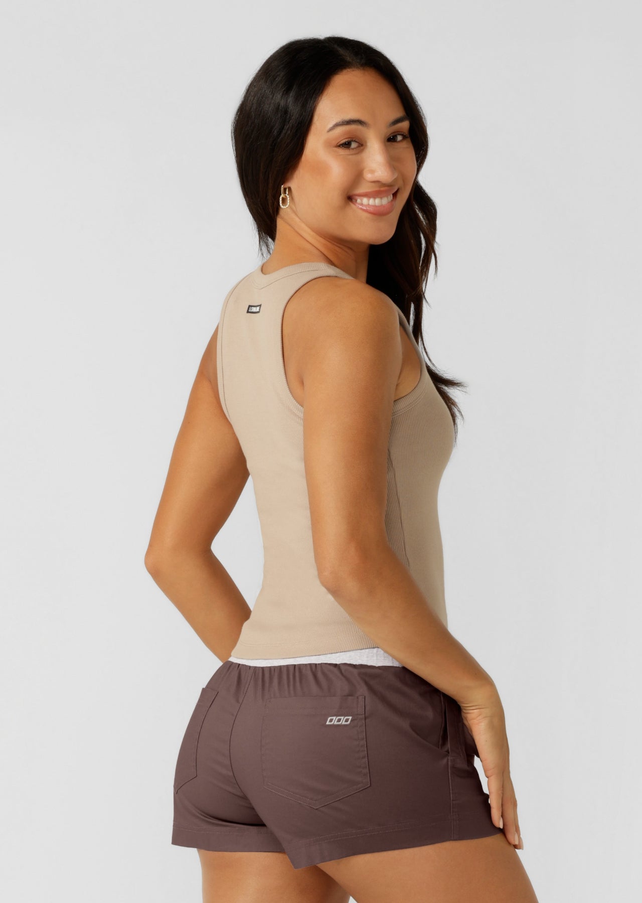 Lorna Jane LJ Basics Rib Tank - Latte