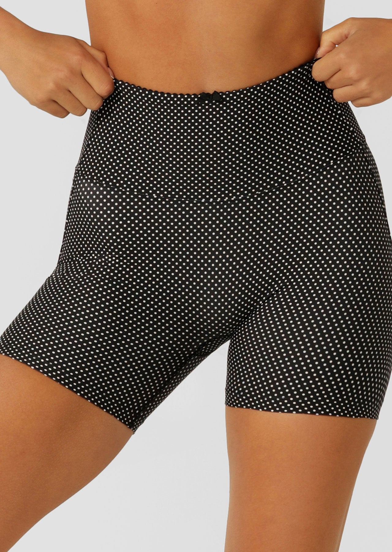 Lorna Jane Sweet Thing Polka Dot No Ride 12cm Bike Shorts - Mini Dot Black Print