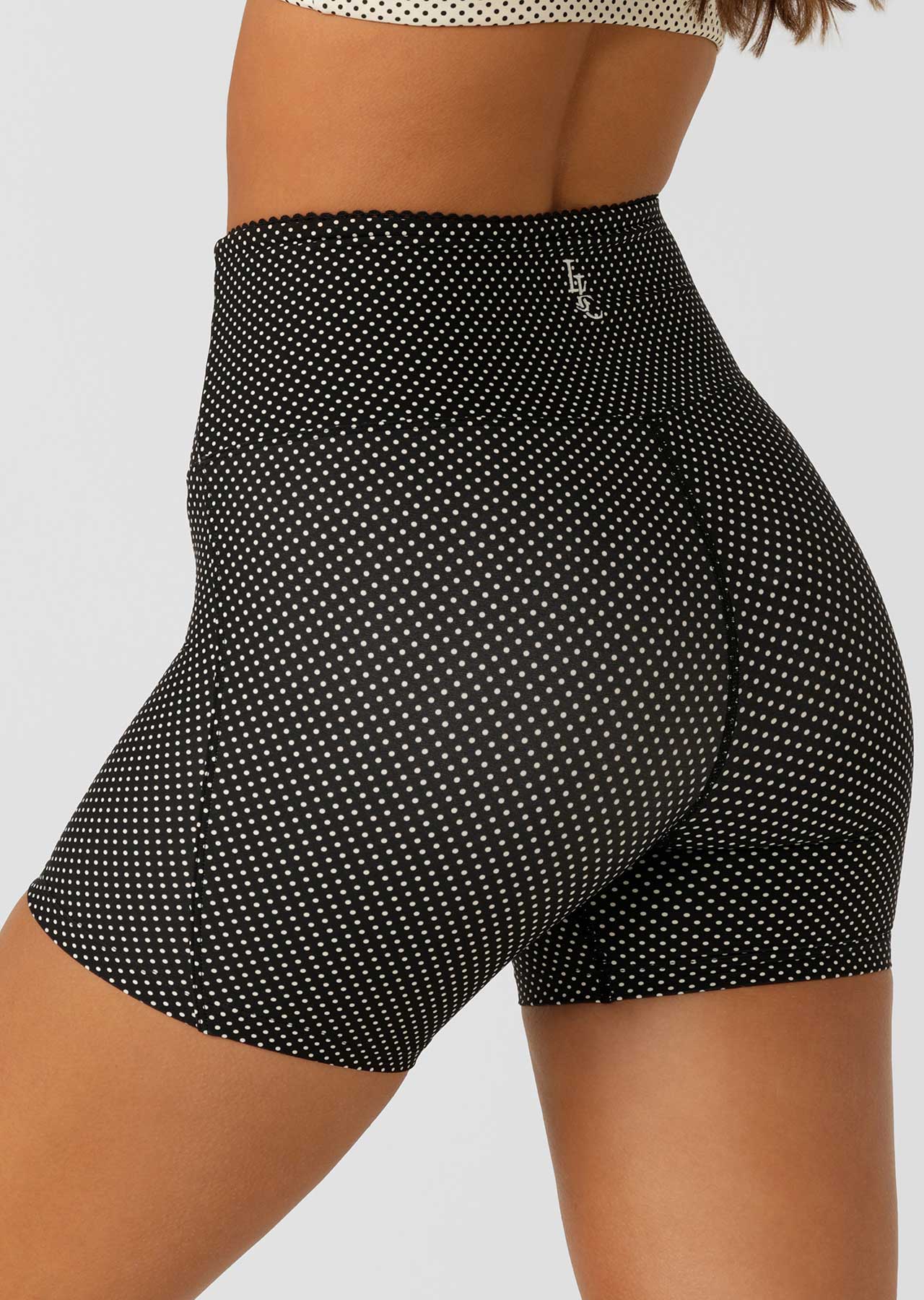 Lorna Jane Sweet Thing Polka Dot No Ride 12cm Bike Shorts - Mini Dot Black Print