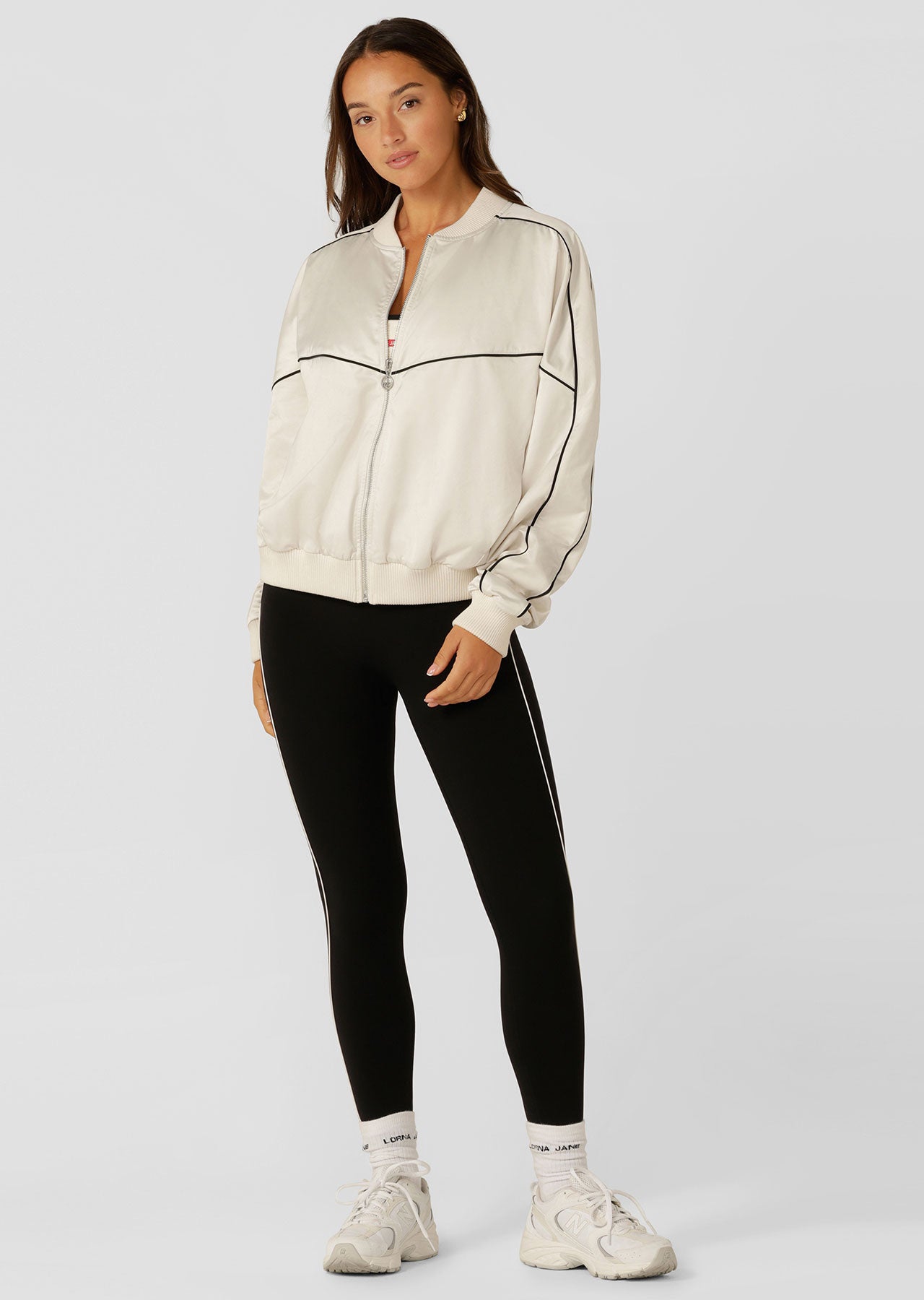 Lorna Jane Pipe Dream Satin Bomber - Cream