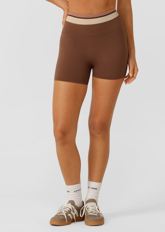 Lorna Jane Tone On Tone 12cm Bike Shorts - Neutral Multi