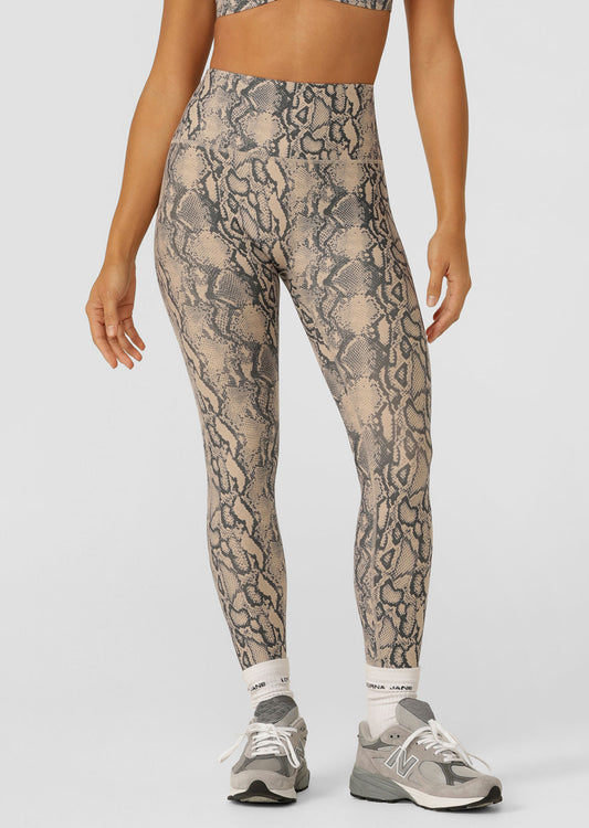 Lorna Jane Soft Serpentine No Ride Ankle Biter Leggings - Soft Serpentine Print