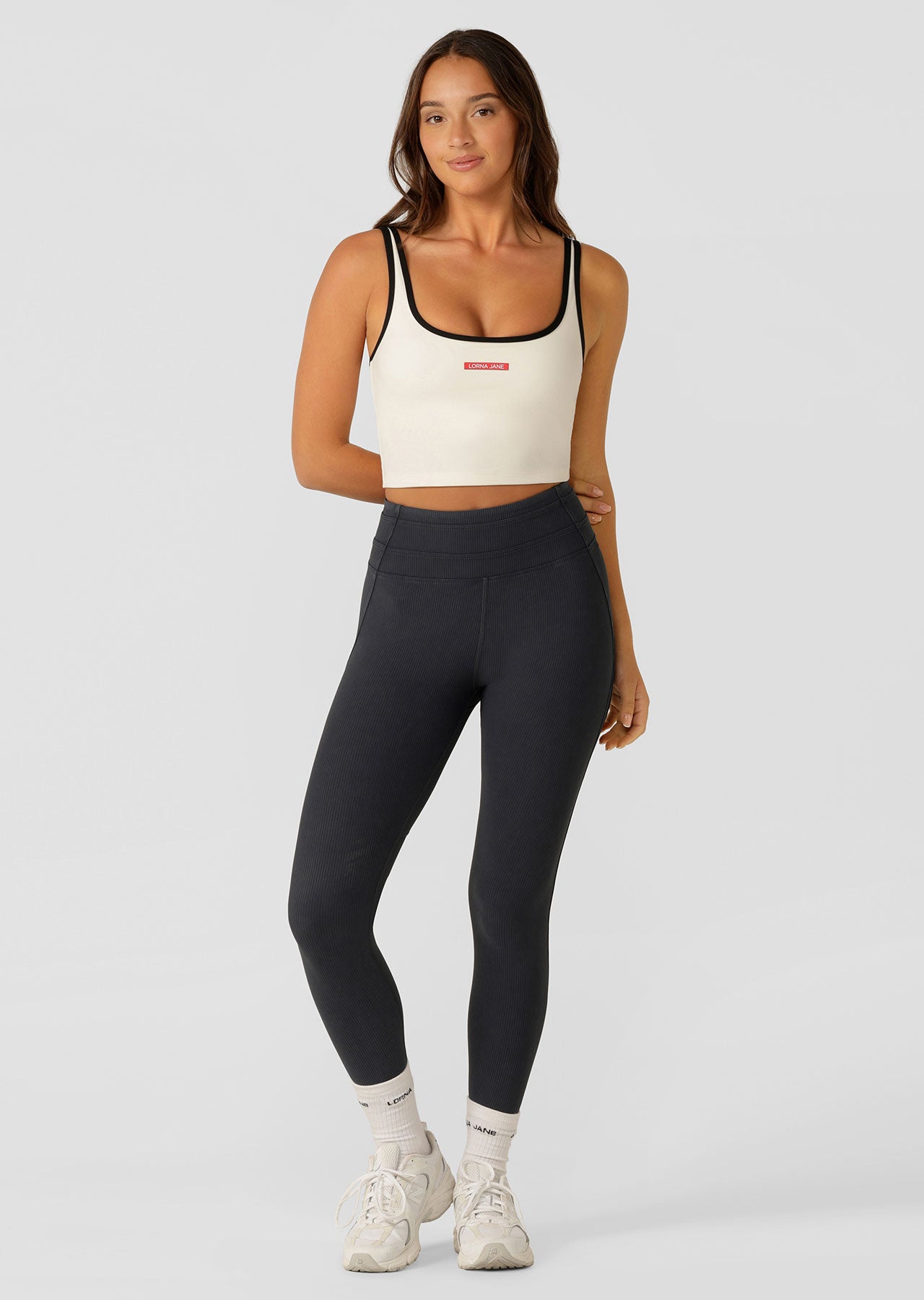 Lorna Jane Retro Classic Bra Tank Combo - Cream