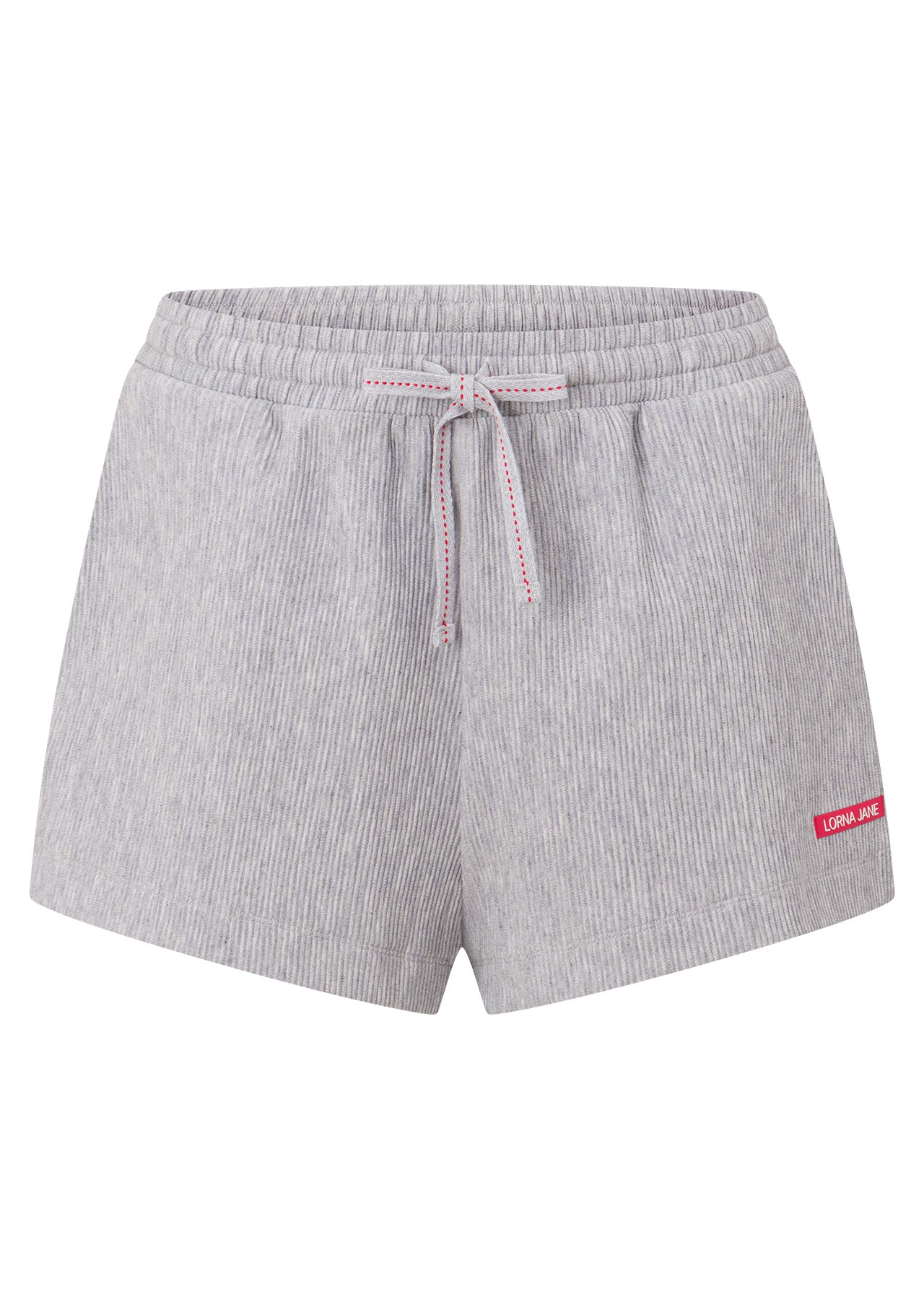 Lorna Jane Retreat Rib Lounge Shorts - Grey Marl