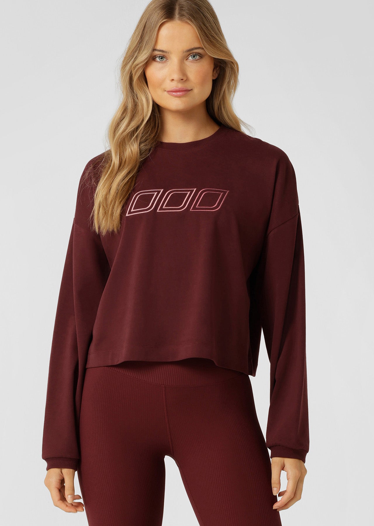Lorna Jane Iconic Lightweight Sweat - Plum Red