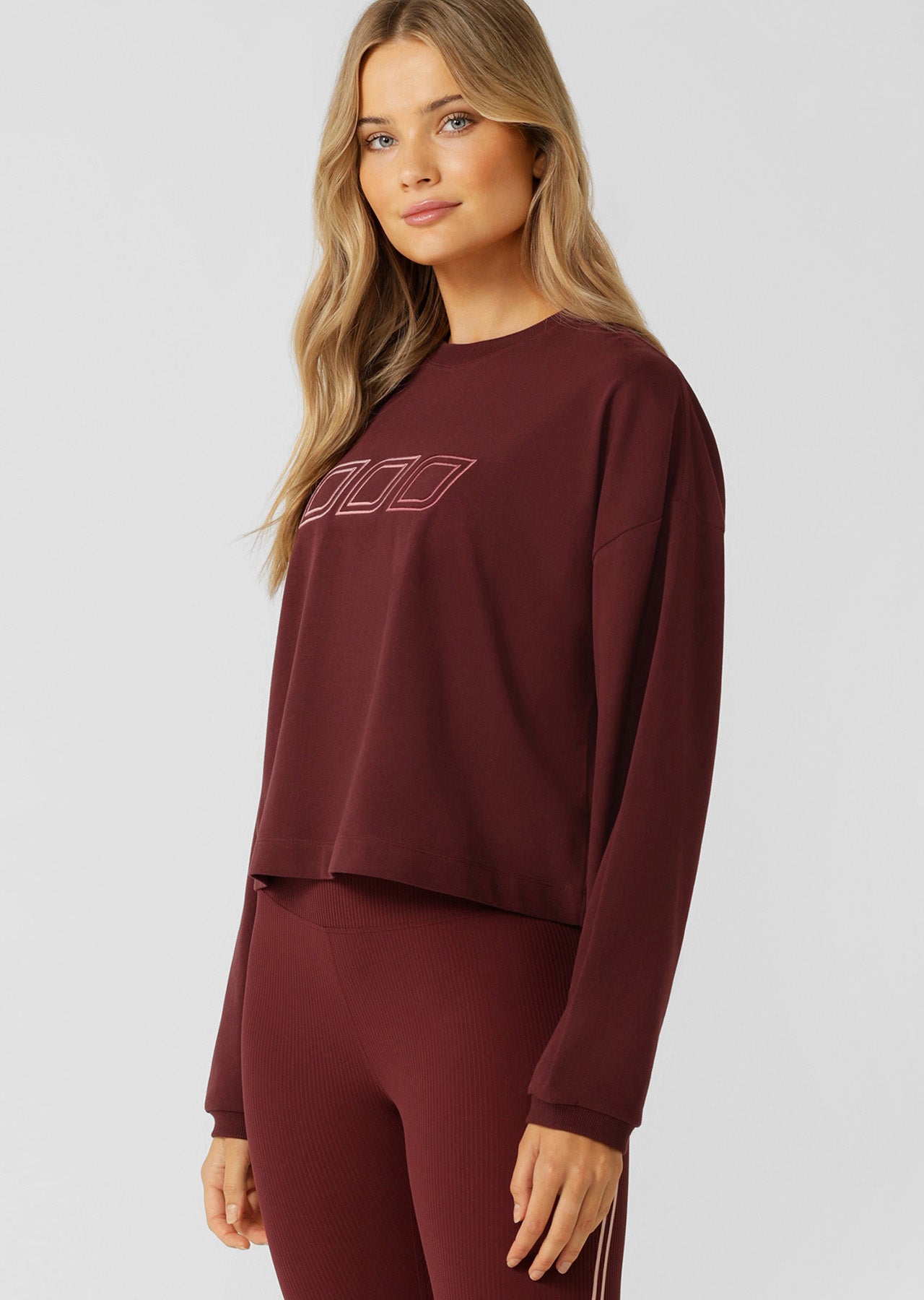 Lorna Jane Iconic Lightweight Sweat - Plum Red
