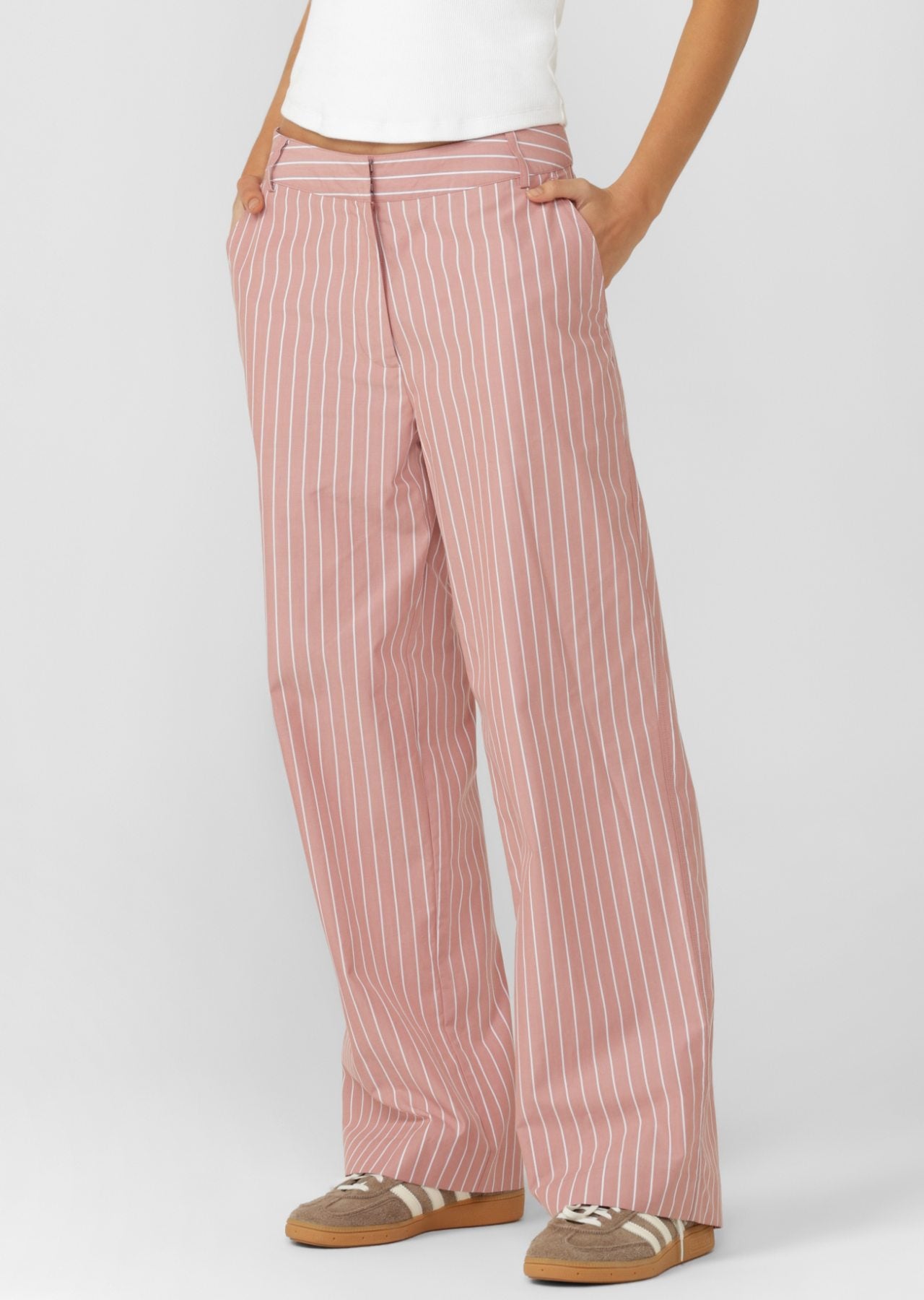 Lorna Jane Heritage Club Pinstripe Pants - Ash Rose Pinstripe