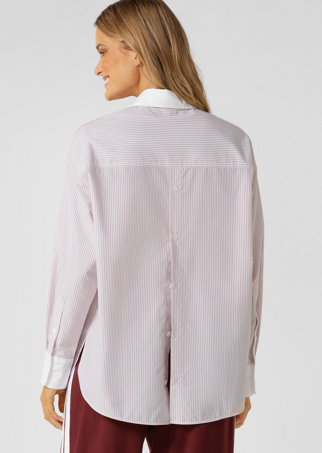Lorna Jane Valour Long Sleeve Shirt - Ash Rose Stripe