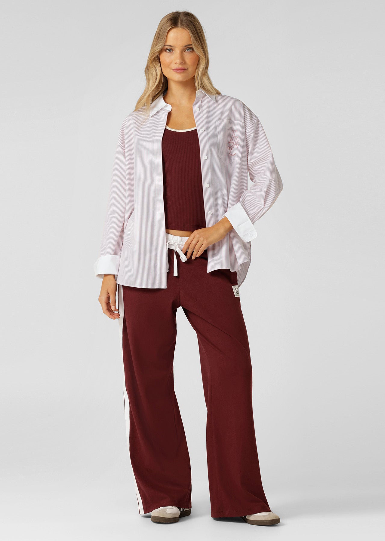 Lorna Jane Valour Long Sleeve Shirt - Ash Rose Stripe