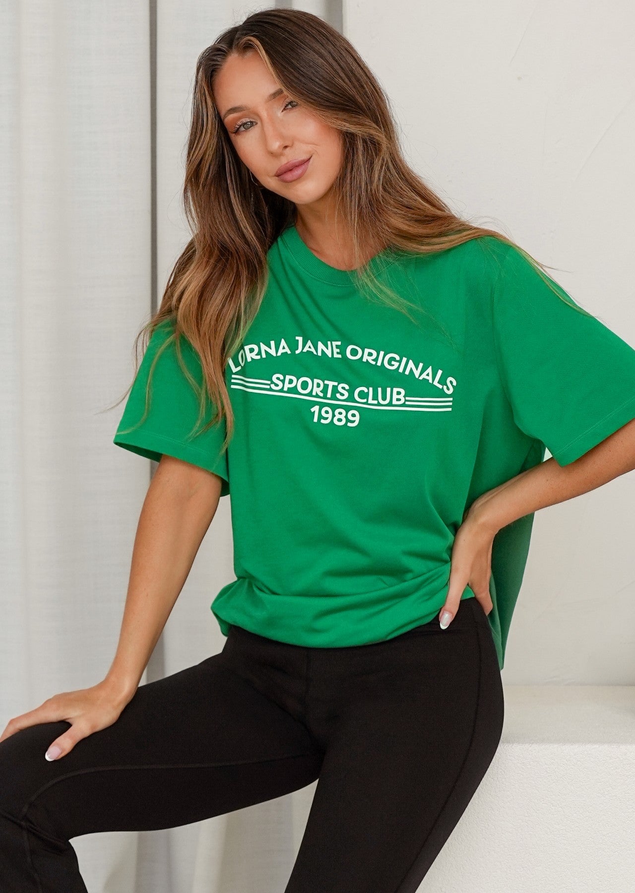 Lorna Jane Retro Sports Club Relaxed T-shirt - Golf Green