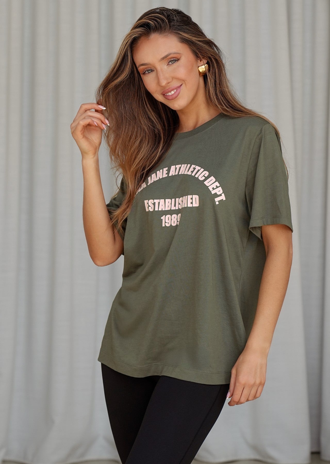Lorna Jane Vital Relaxed T-shirt - Khaki Haze