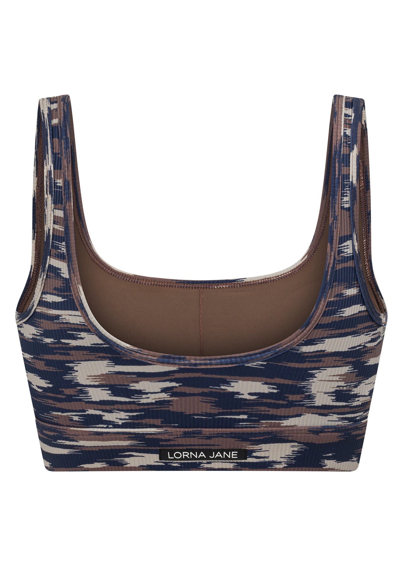 Lorna Jane Zen Rib Sports Bra - Zen Stripe Print