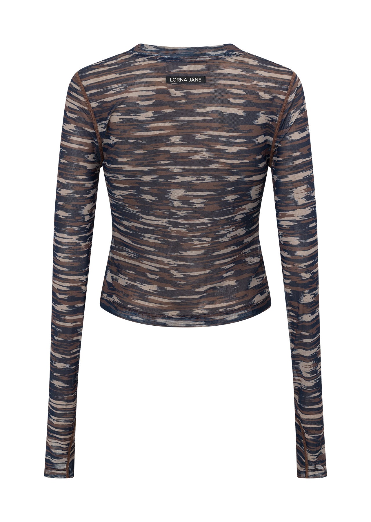 Lorna Jane Zen Long Sleeve Mesh Top - Zen Stripe Print