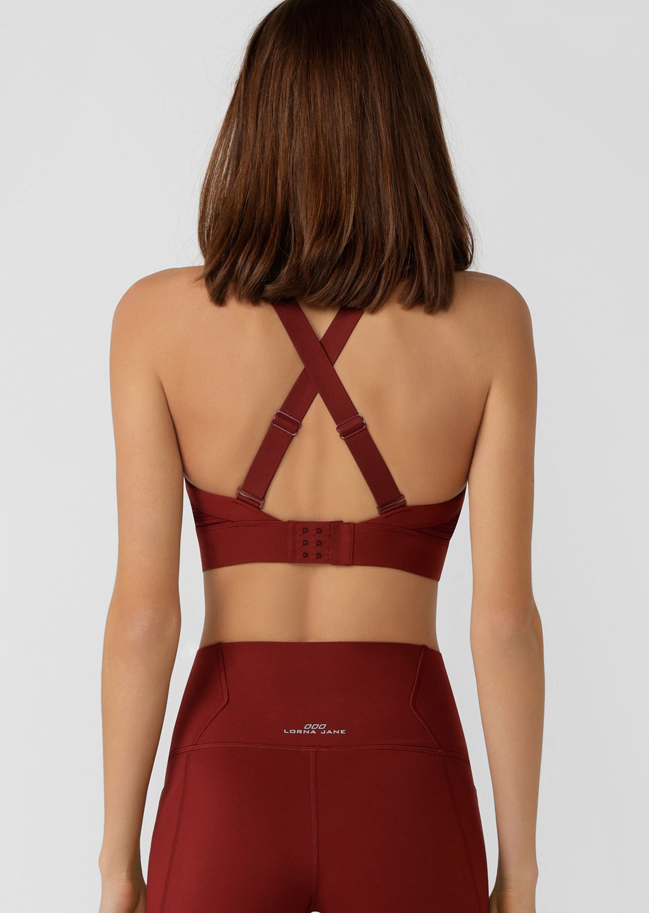 Lorna Jane Mesh To The Max Adjustable Sports Bra - Sepia