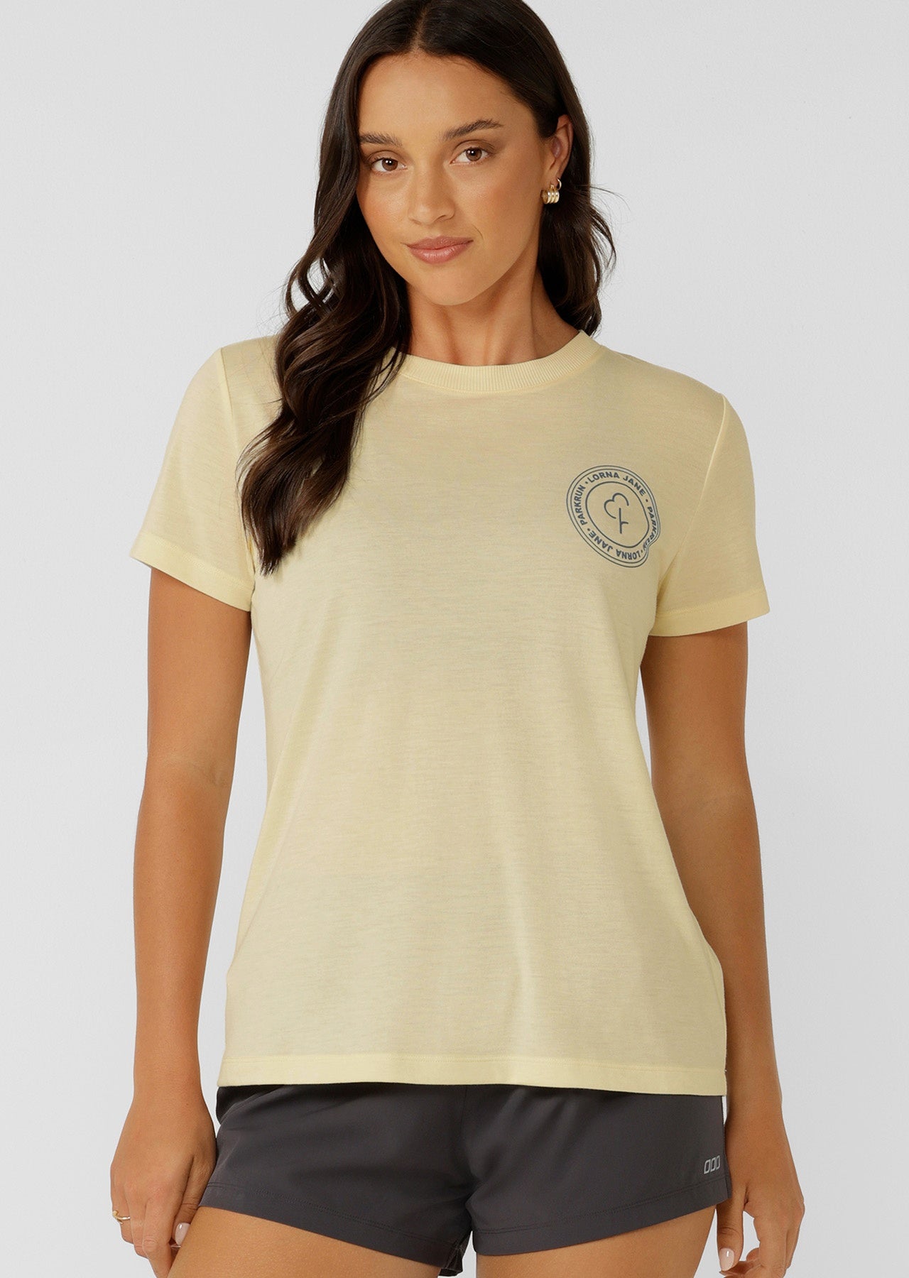 Lorna Jane parkrun T-Shirt - Lemon Cream