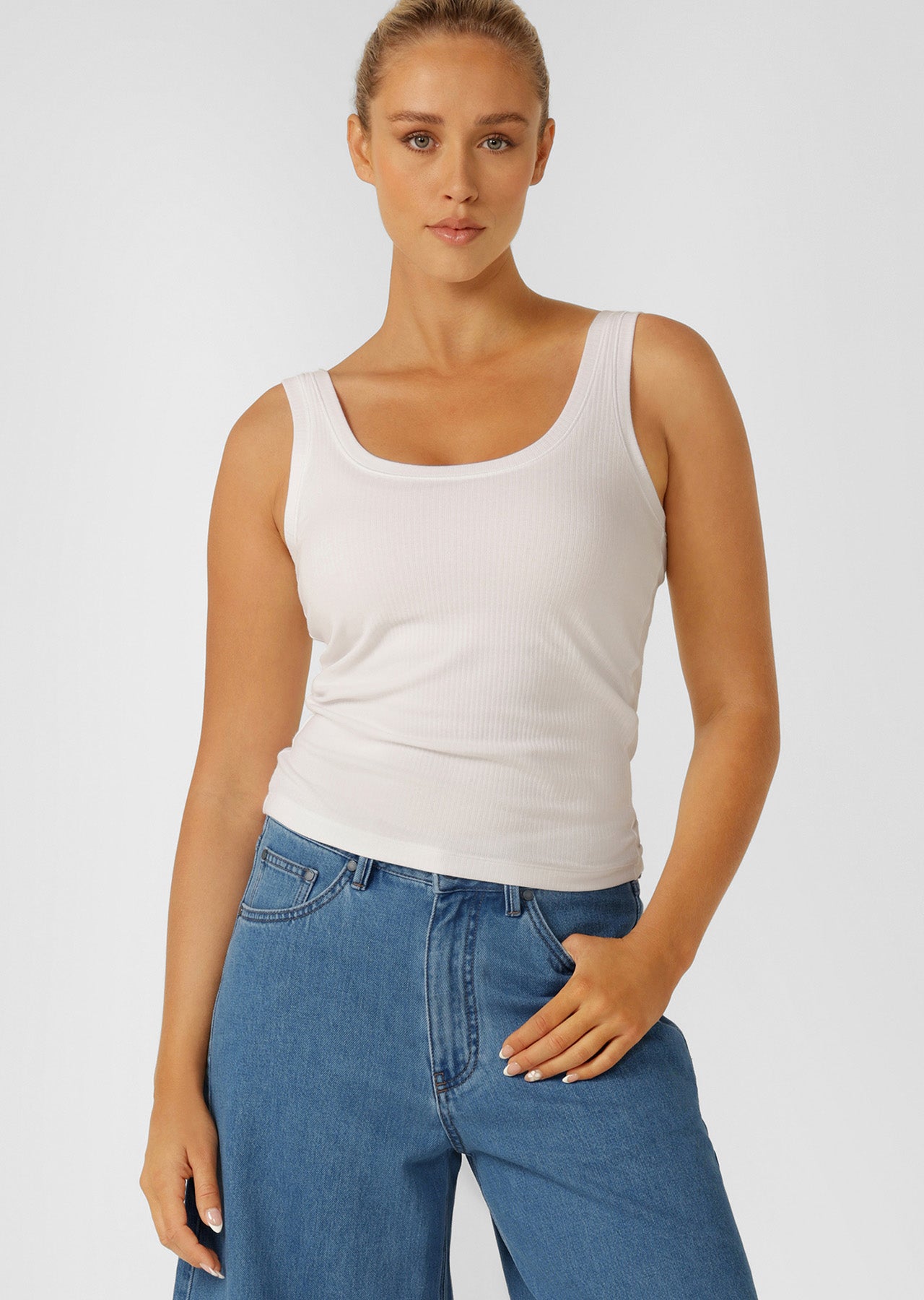 Lorna Jane Whisper Rib Tank - White