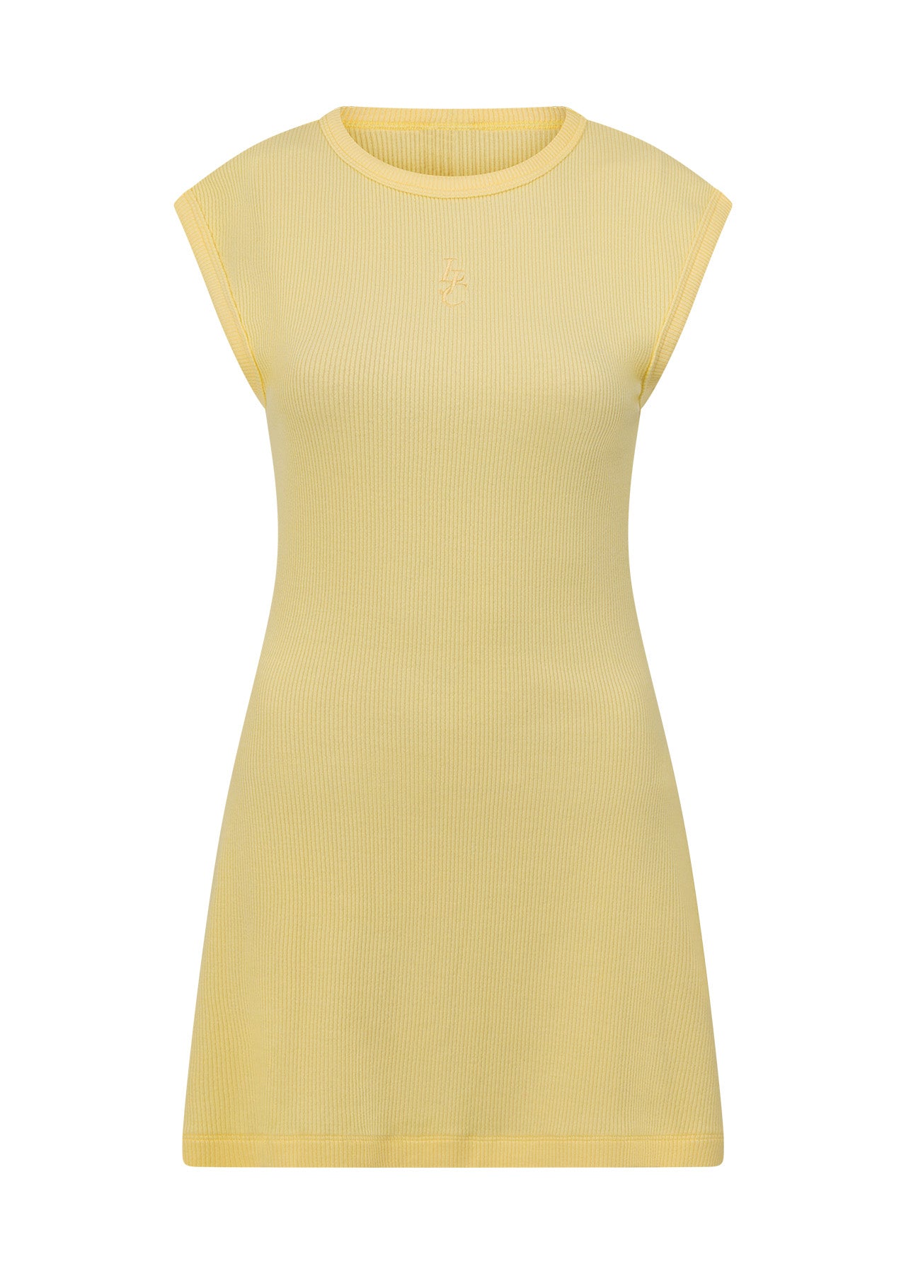 Lorna Jane Paradise Rib Dress - Lemon Cream