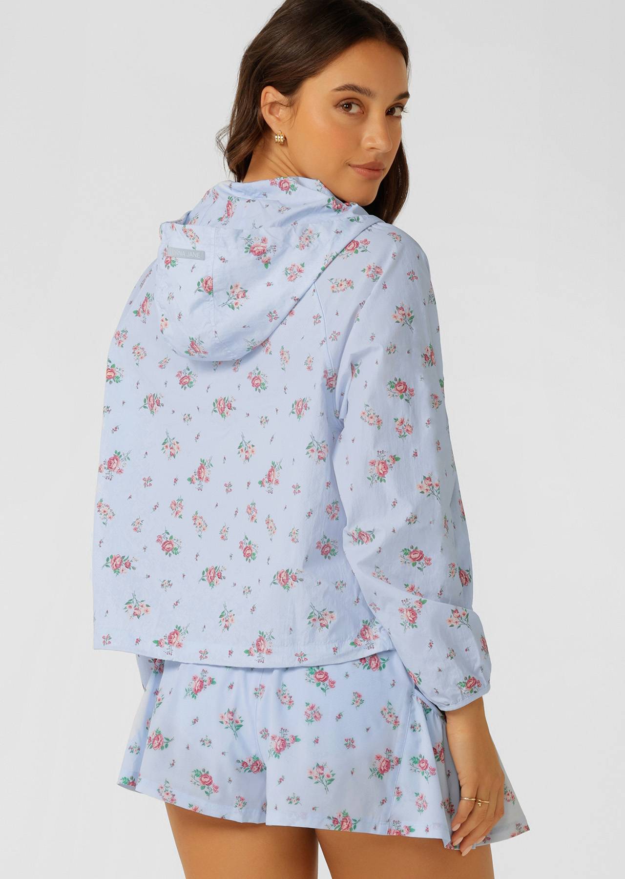 Lorna Jane Blueberry Rose Outdoor Rec Jacket - Blueberry Rose Print